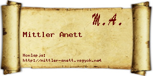 Mittler Anett névjegykártya